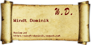 Windt Dominik névjegykártya